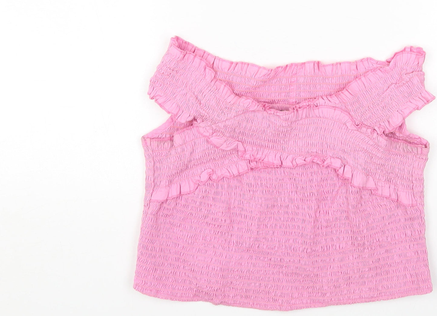 Innocence Womens Pink Cotton Basic T-Shirt Size 14 Off the Shoulder