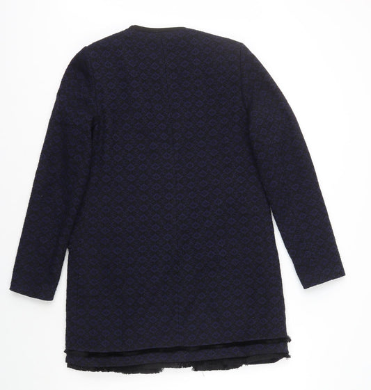 Carolina Belle Womens Blue Geometric Jacket Size S