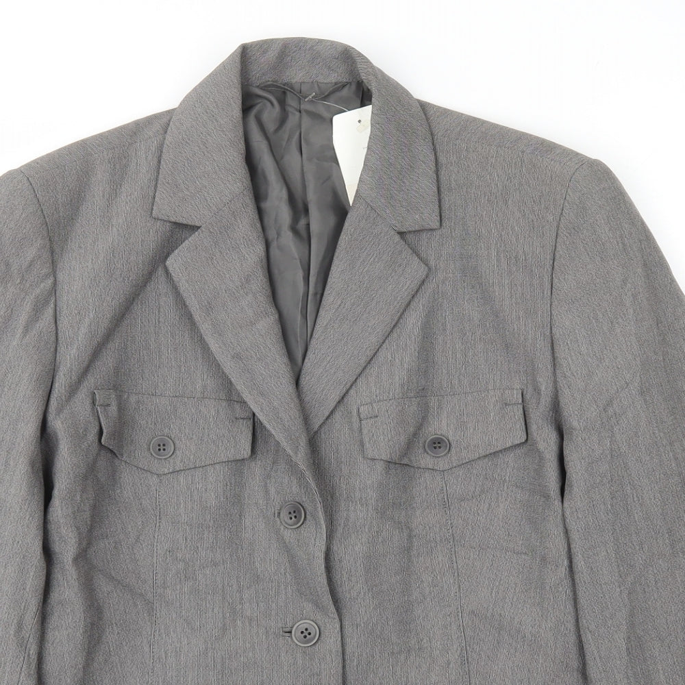 NEXT Womens Grey Polyester Jacket Blazer Size 8