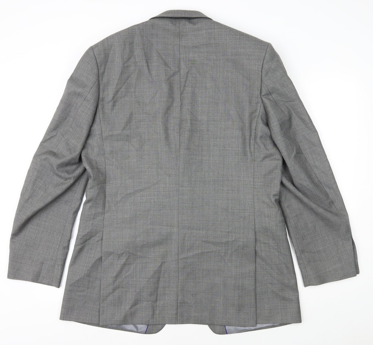 Preworn` Mens Grey Wool Jacket Blazer Size 42