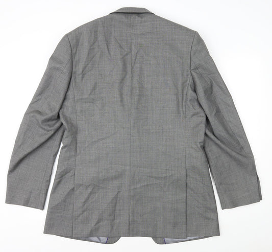 Preworn` Mens Grey Wool Jacket Blazer Size 42