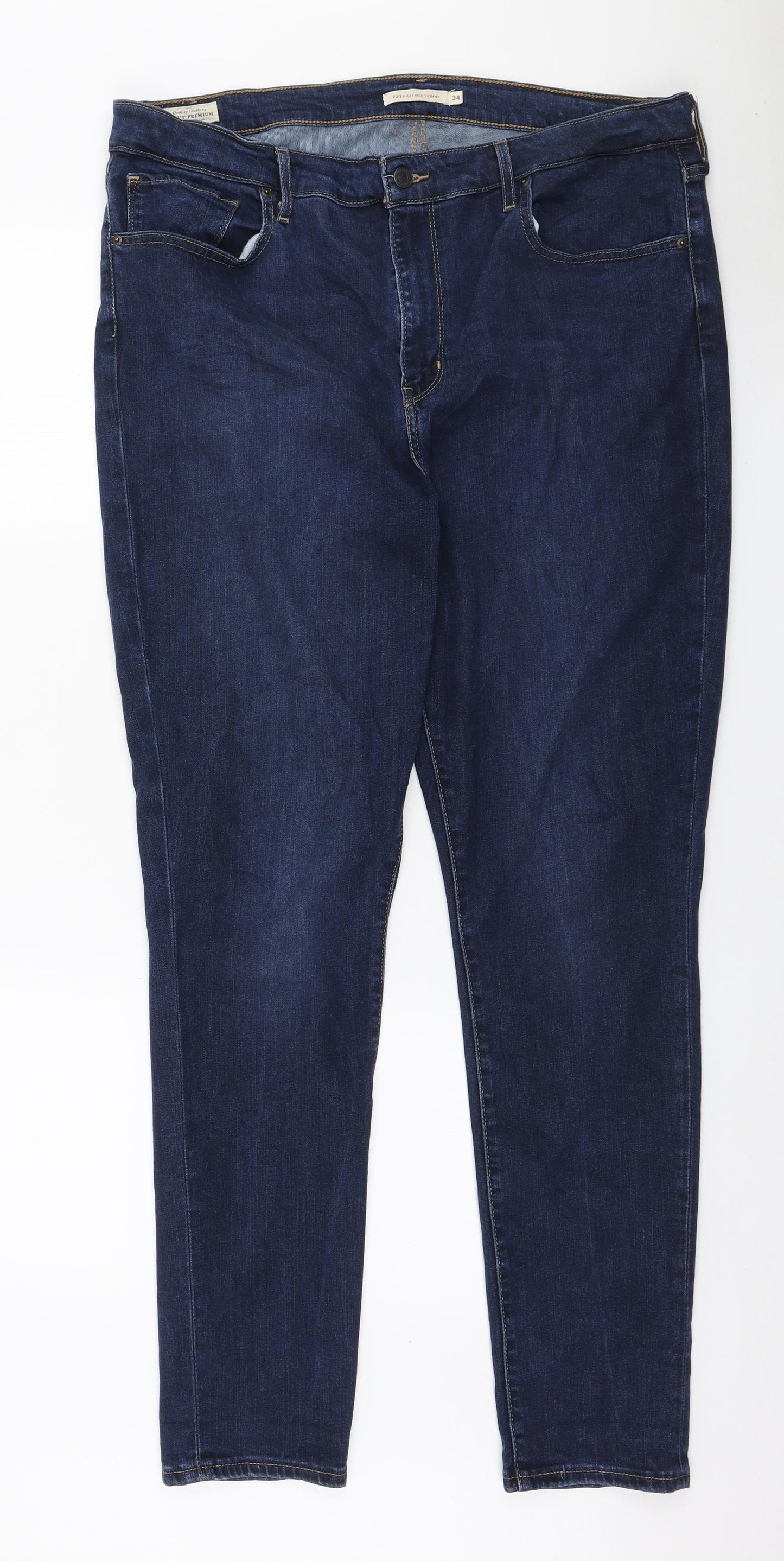 Levi's Womens Blue Cotton Skinny Jeans Size 34 in L31 in Regular Zip