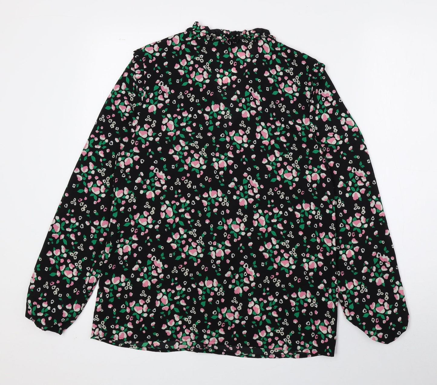 Marks and Spencer Womens Multicoloured Floral Polyester Basic Blouse Size 8 V-Neck
