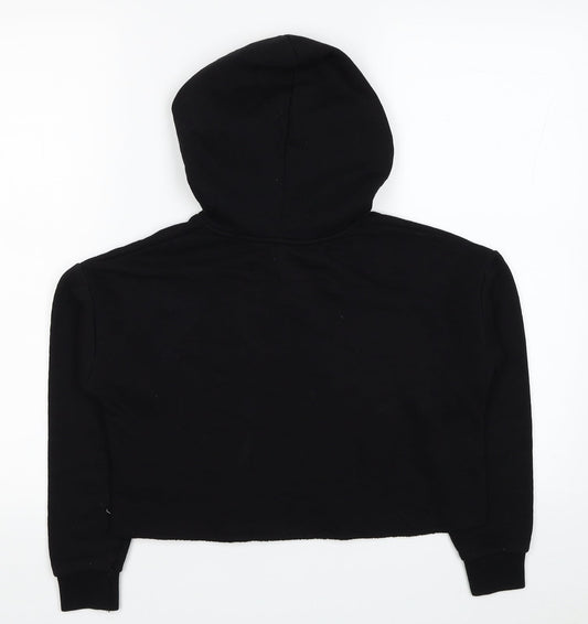 New Look Girls Black Cotton Pullover Hoodie Size 10-11 Years Pullover - Friends