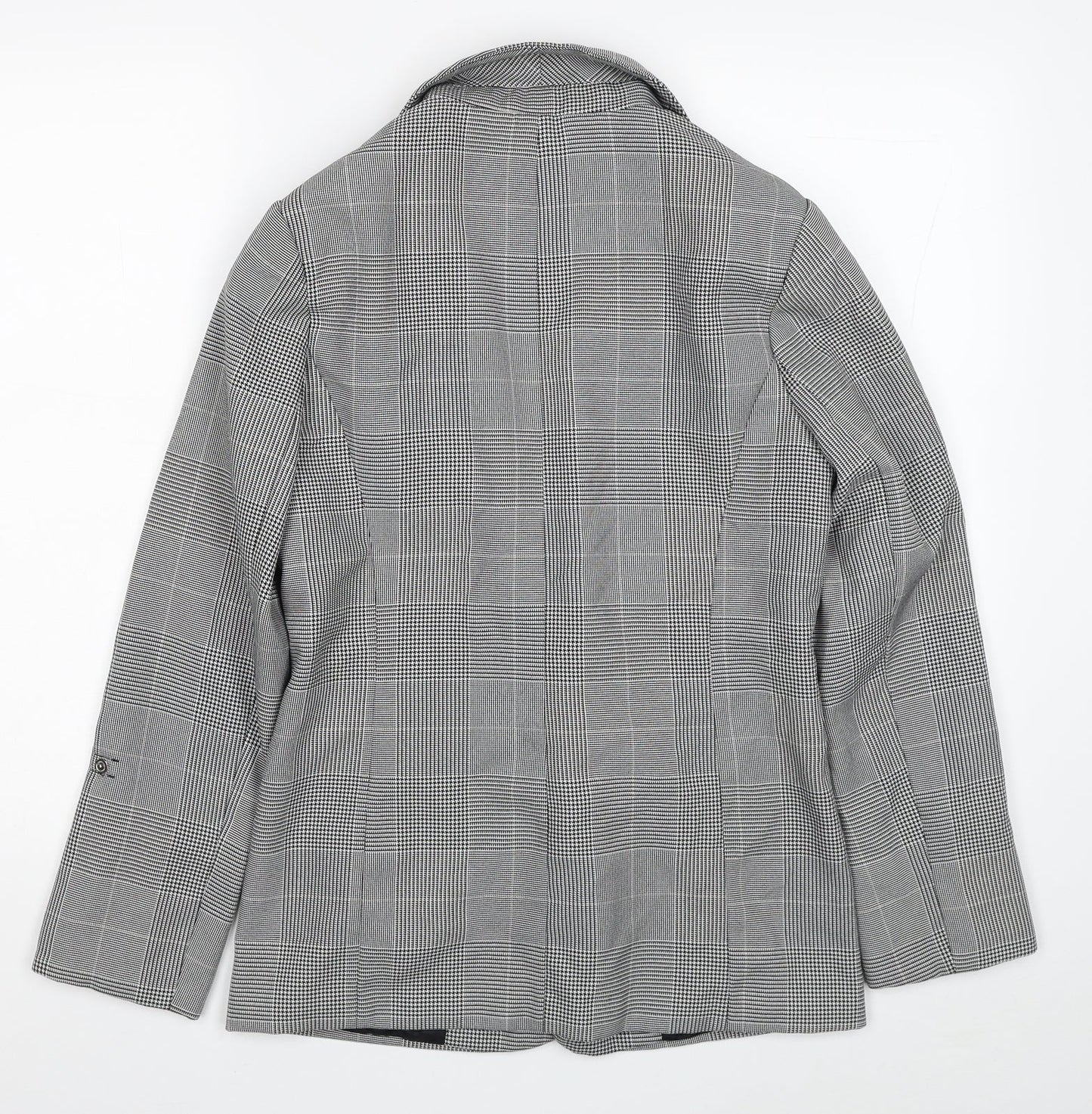 George Womens Black Plaid Jacket Blazer Size 10