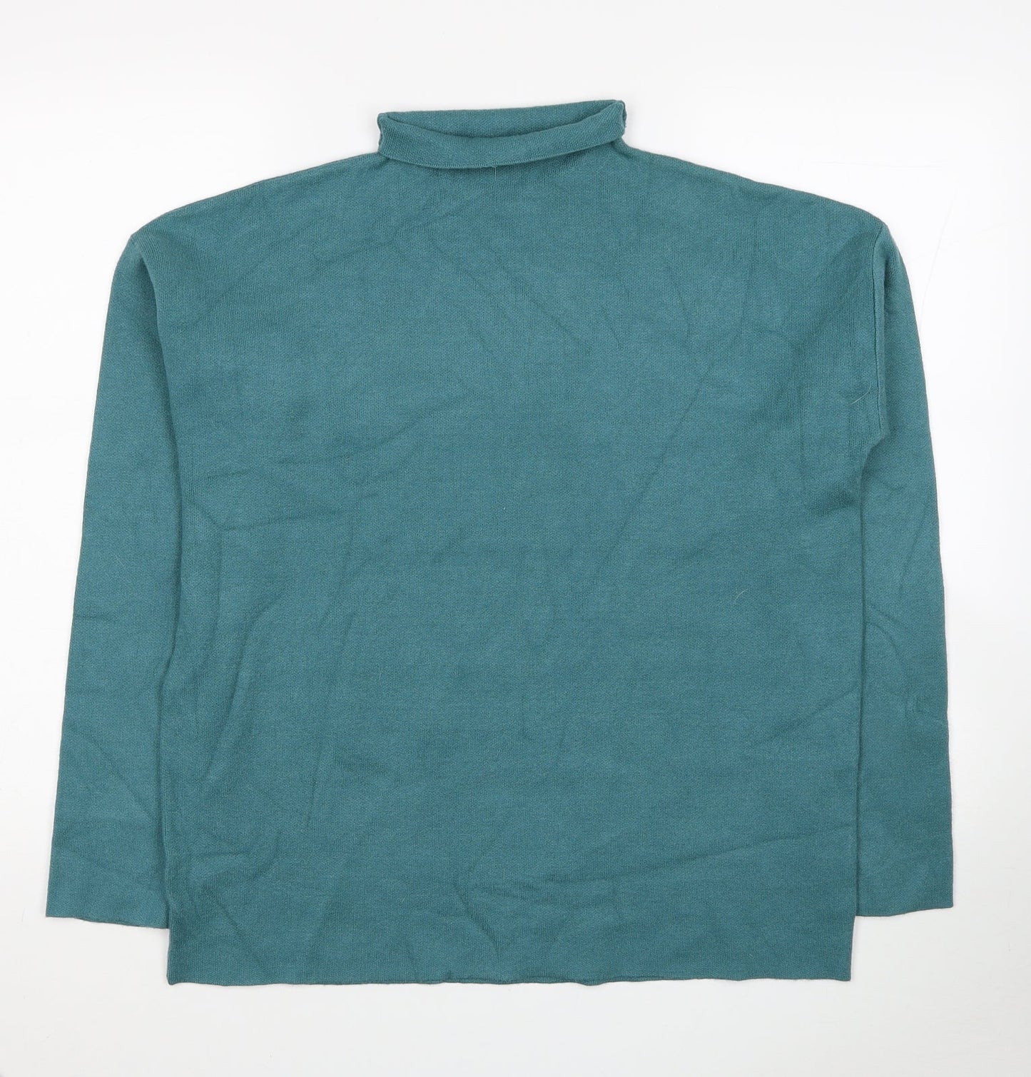 Rachel Zoe Womens Blue Roll Neck Viscose Pullover Jumper Size L