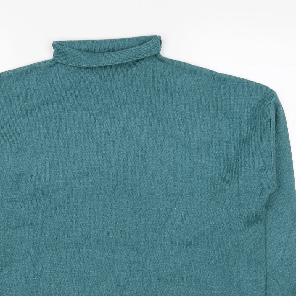 Rachel Zoe Womens Blue Roll Neck Viscose Pullover Jumper Size L