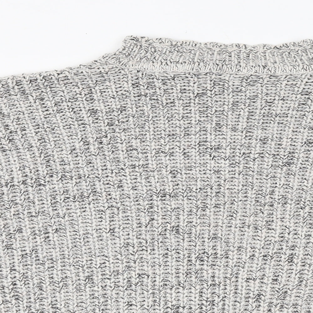 New Look Womens Grey Mock Neck Polyester Pullover Jumper Size S