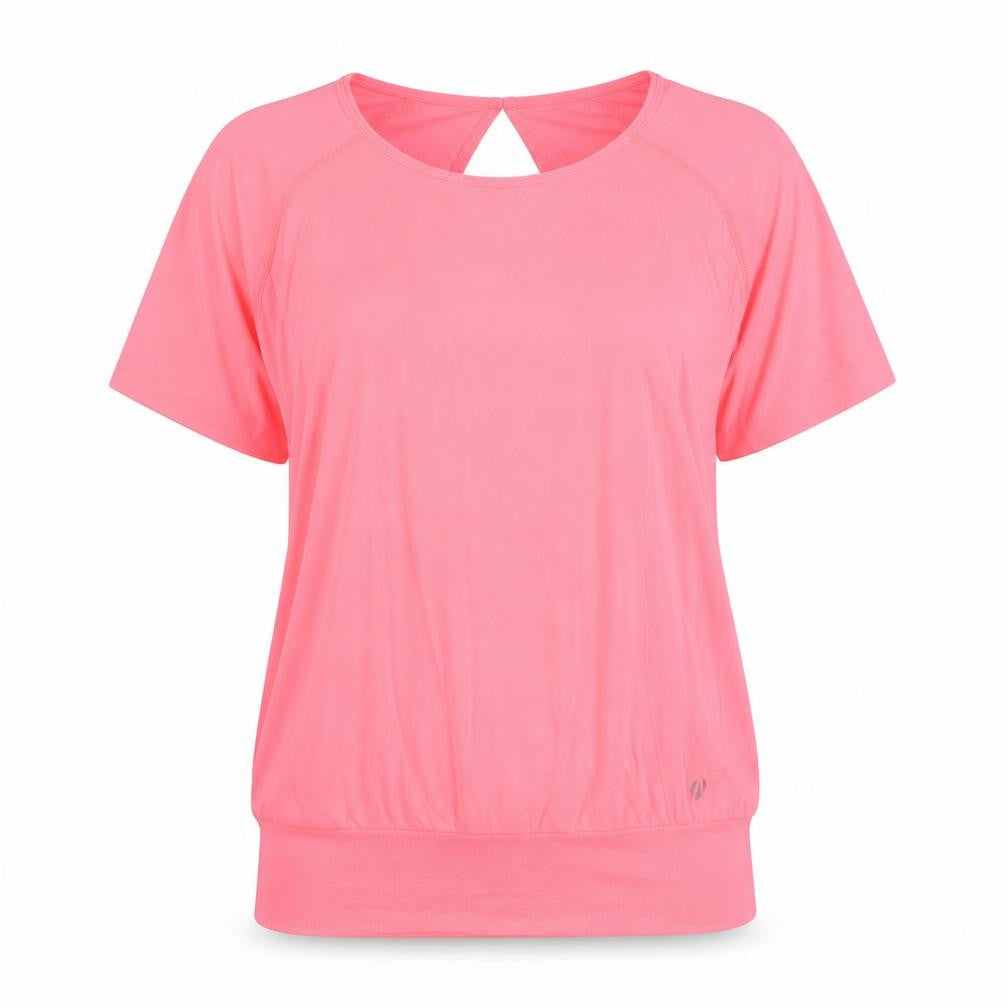 marks and Womens Pink Polyester Basic T-Shirt Size M Round Neck Pullover