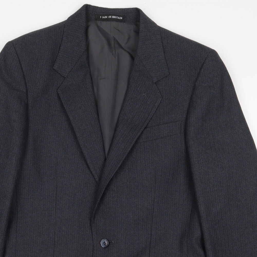 Dunn & Co Mens Blue Striped Wool Jacket Suit Jacket Size 38