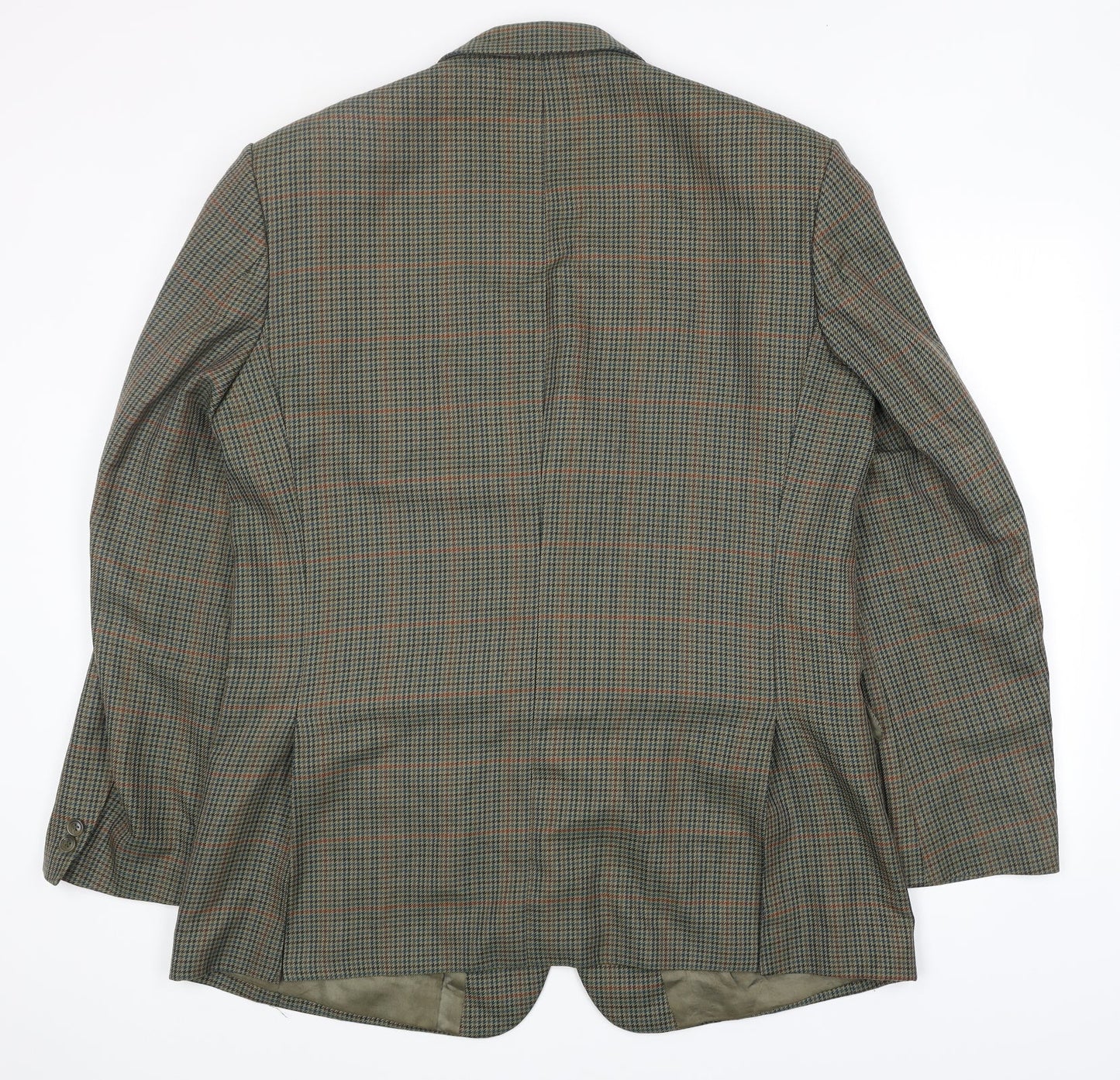 Skopes Mens Green Houndstooth Polyester Jacket Blazer Size XL