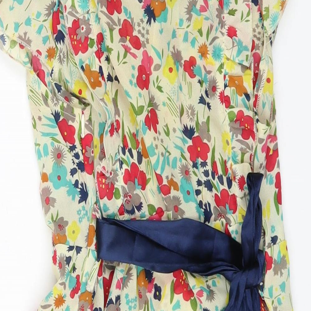 ValleyGirl Womens Multicoloured Floral Polyester Basic Blouse Size 10 V-Neck