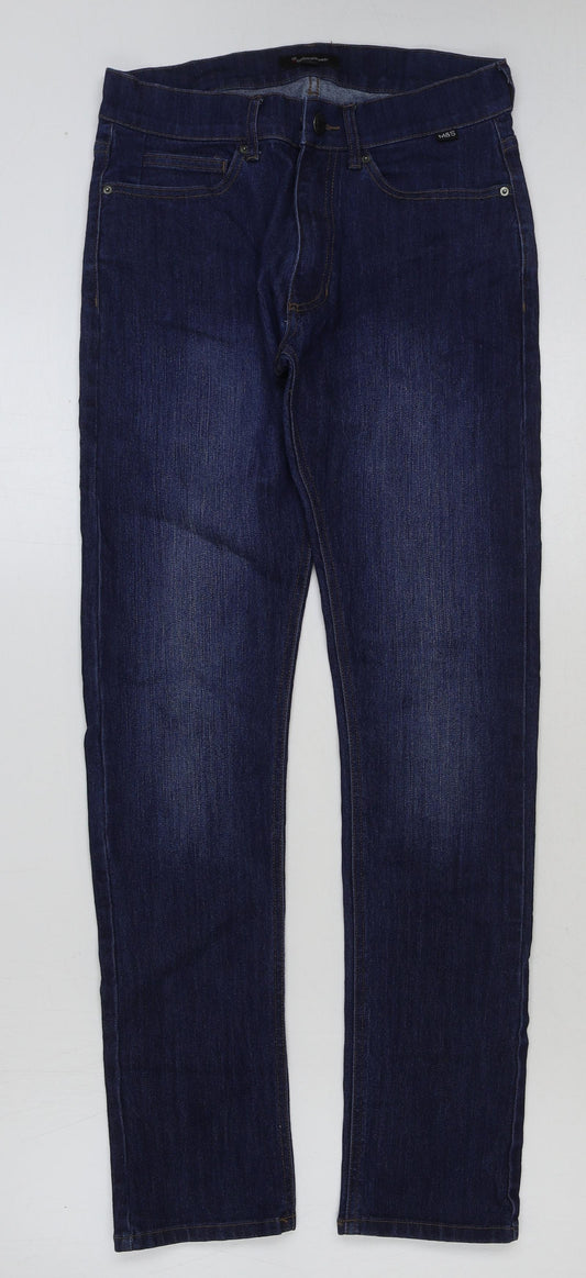 Incorporate Wear Mens Blue Cotton Skinny Jeans Size 28 in L30 in Regular Button