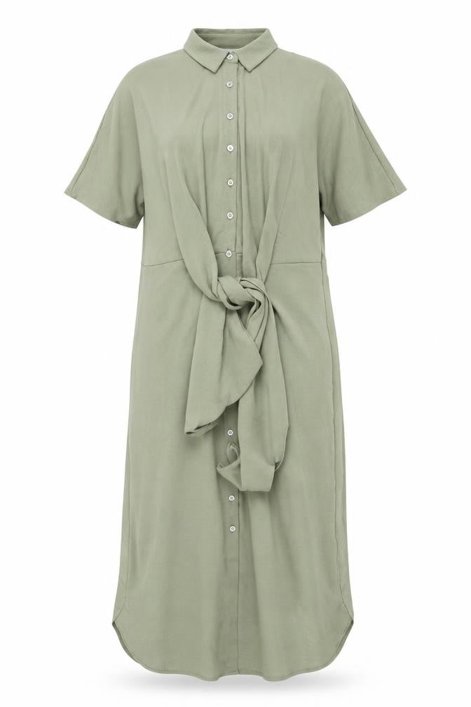 Marks and Spencer Womens Green Polyester Shirt Dress Size 6 Collared Button