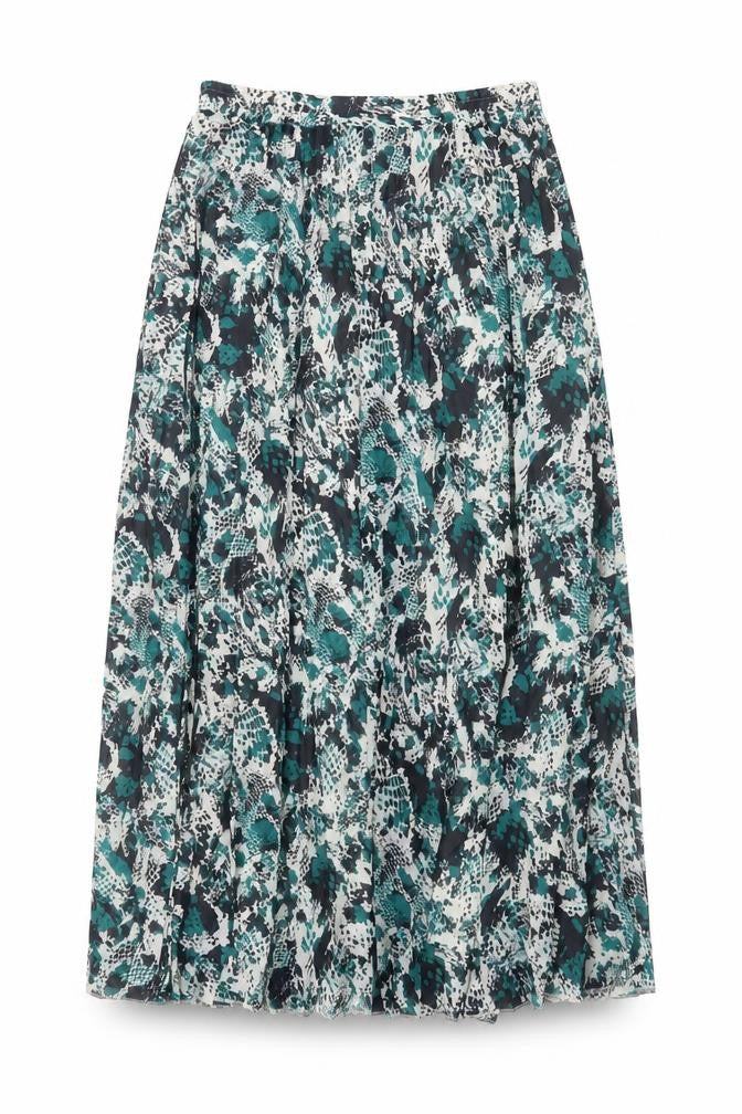 Marks and Spencer Womens Green Animal Print Polyester A-Line Skirt Size 6