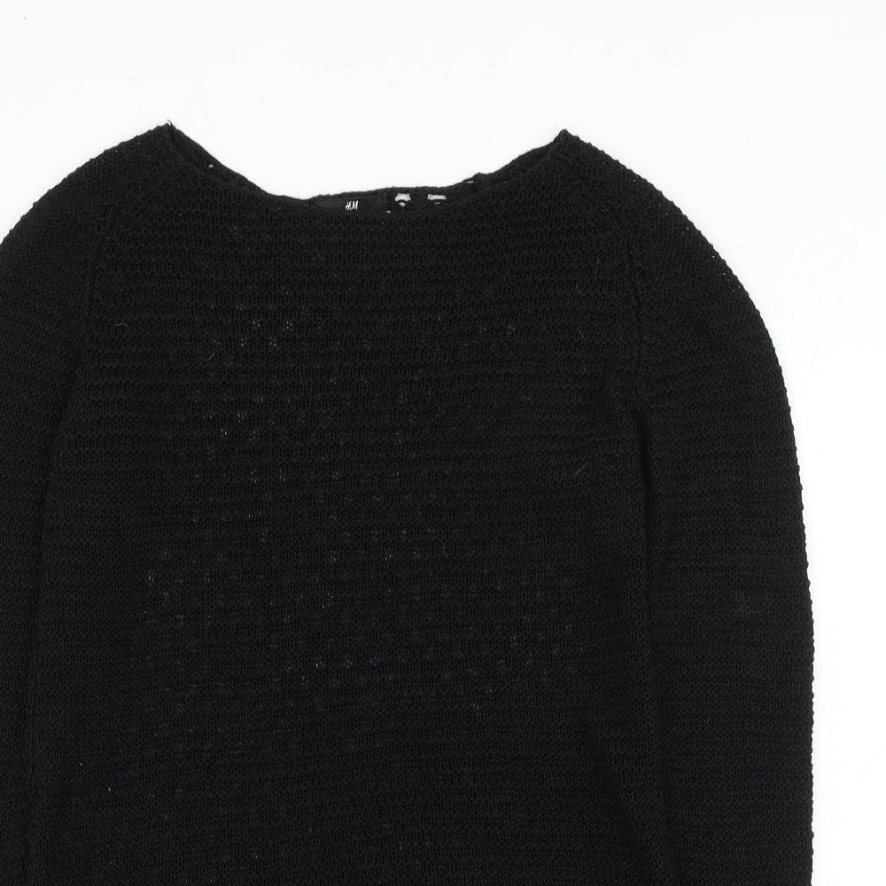 H&M Womens Black Round Neck Acrylic Pullover Jumper Size S