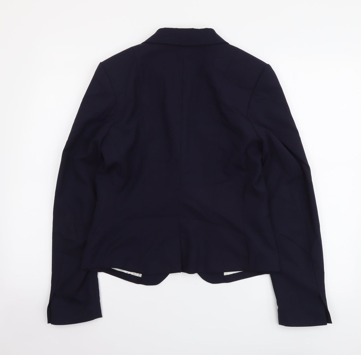 H&M Womens Blue Polyester Jacket Suit Jacket Size M