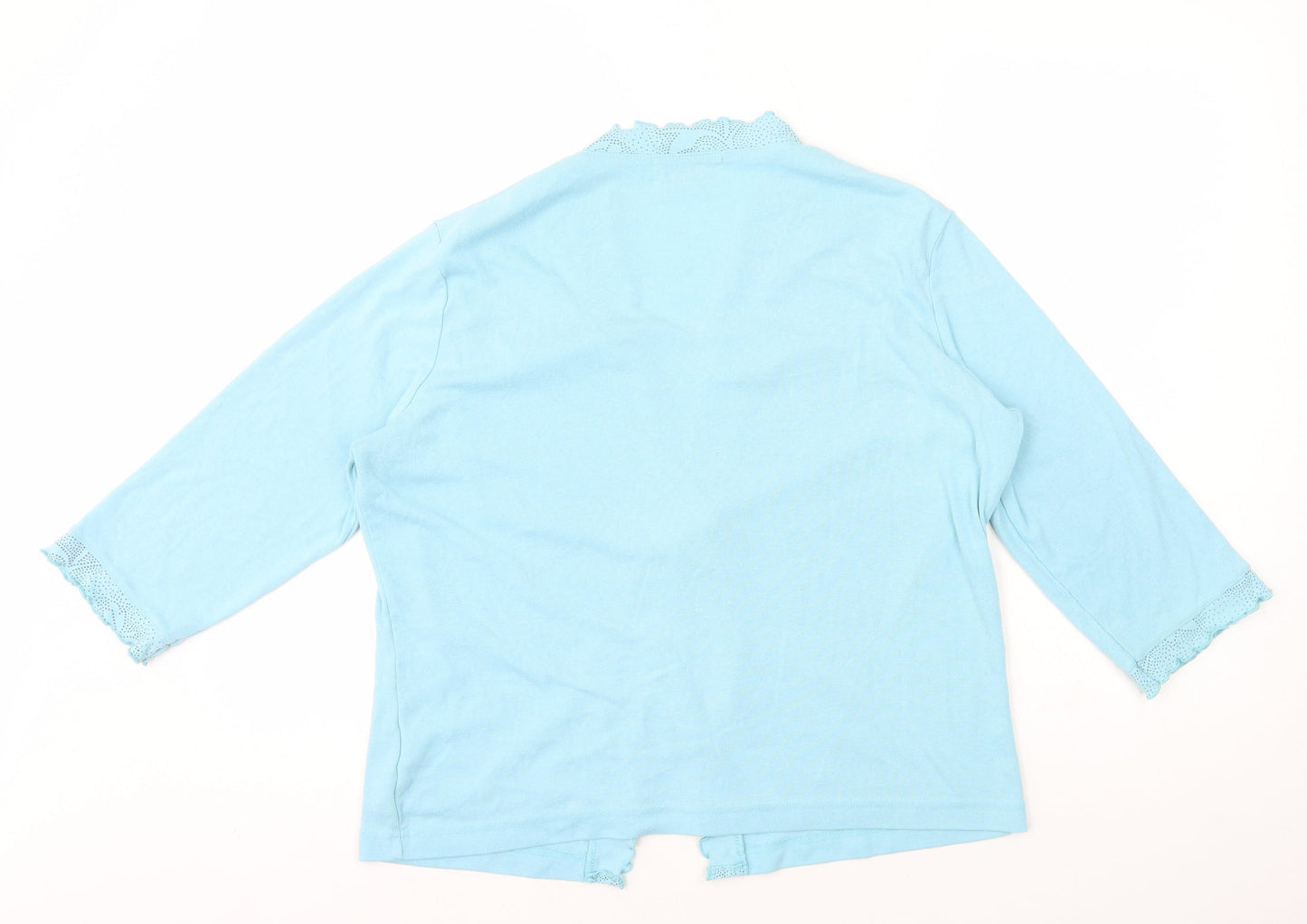 STYLEinc Womens Blue Geometric Polyester Basic Blouse Size XL V-Neck - Tie Front