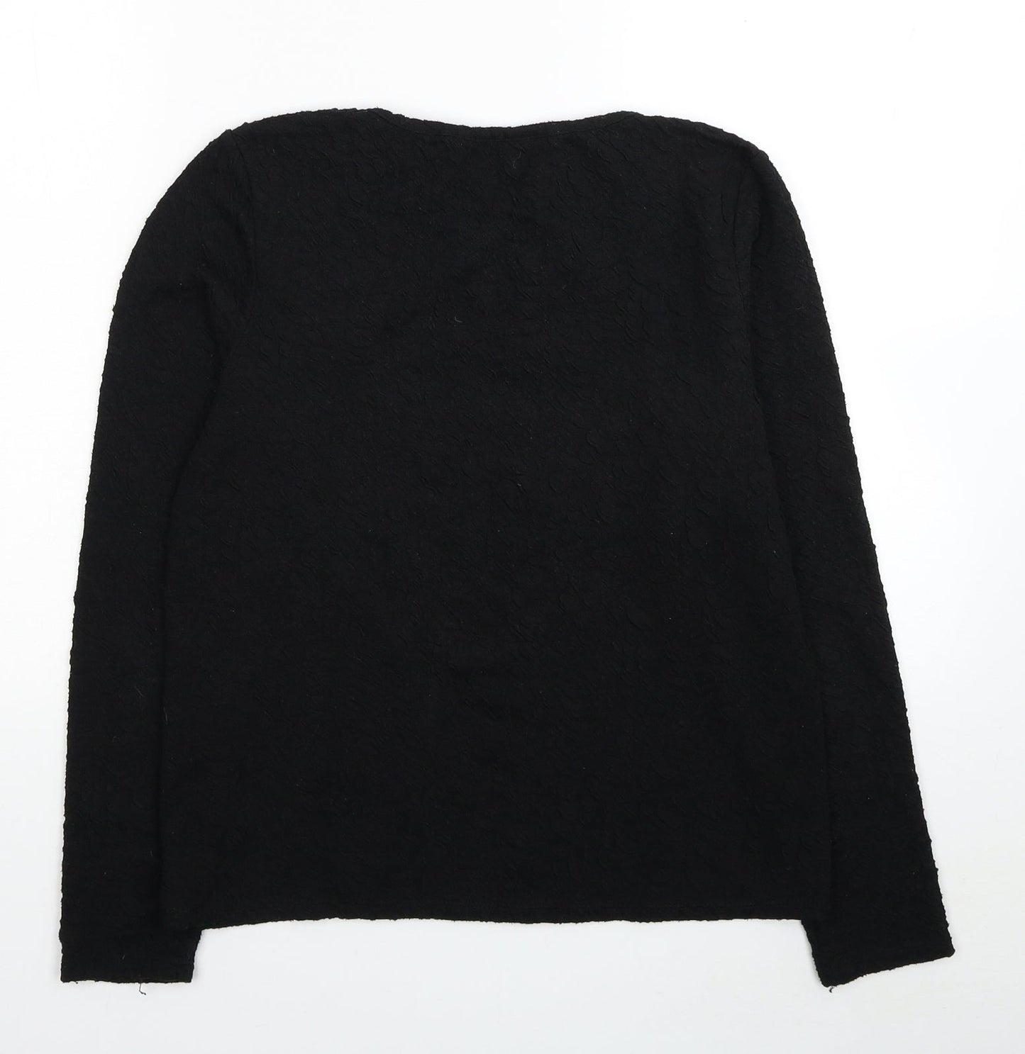 Dorothy Perkins Womens Black Round Neck Geometric Polyester Pullover Jumper Size 12