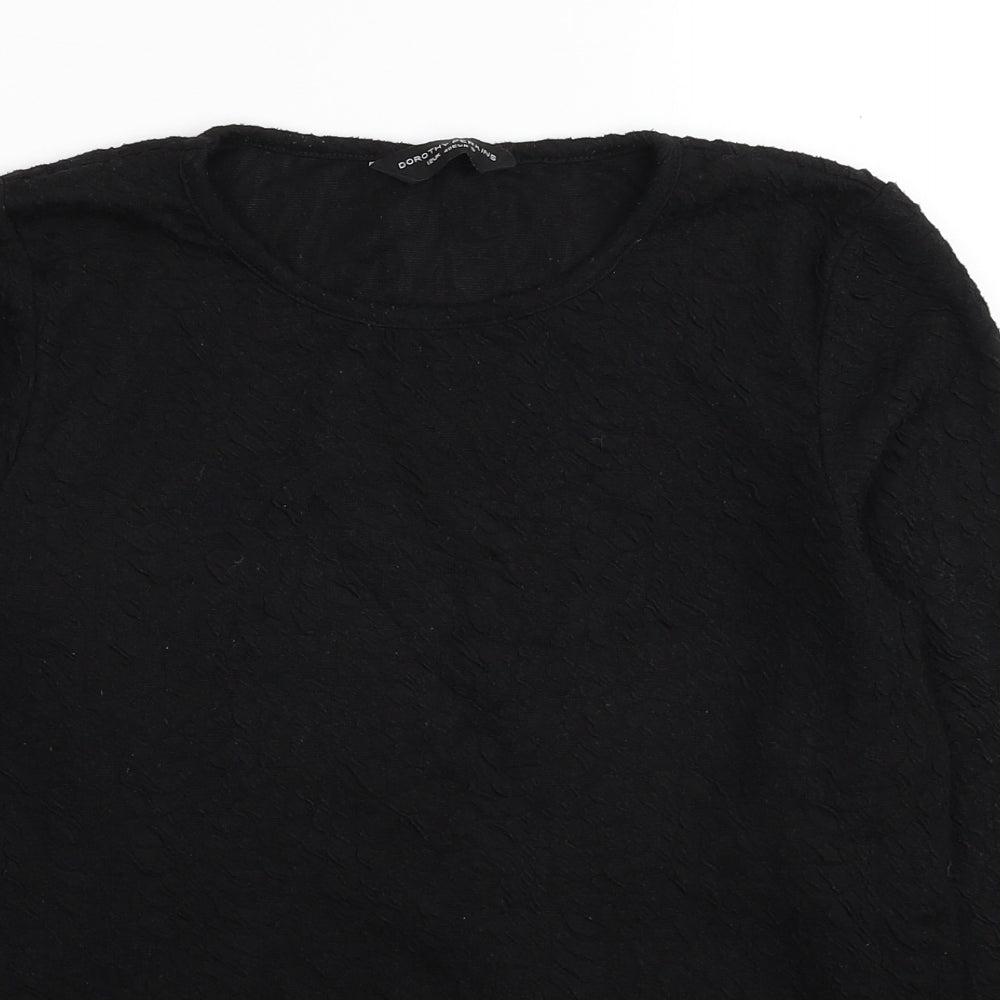 Dorothy Perkins Womens Black Round Neck Geometric Polyester Pullover Jumper Size 12