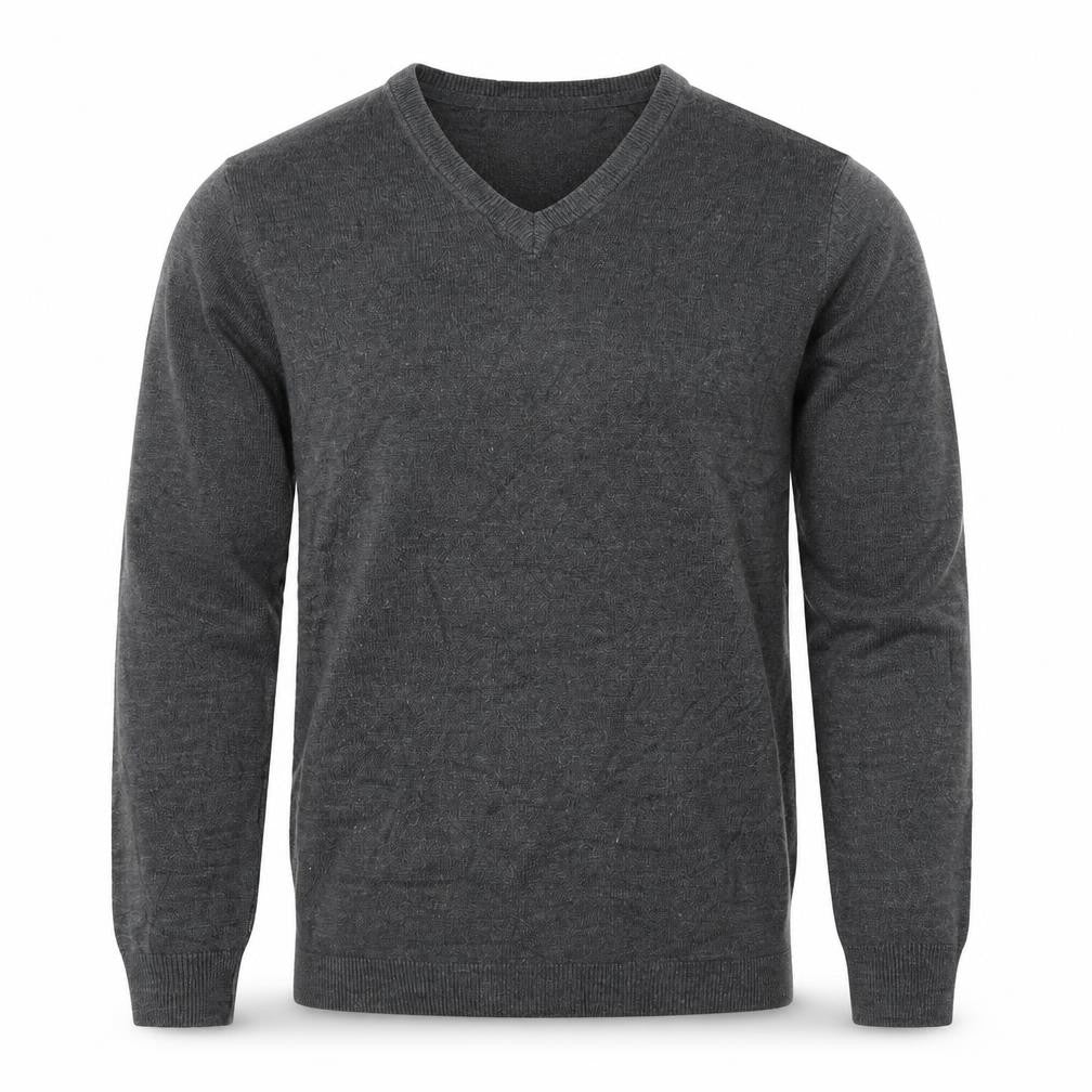 Marks and Spencer Mens Grey V-Neck Acrylic Pullover Jumper Size S