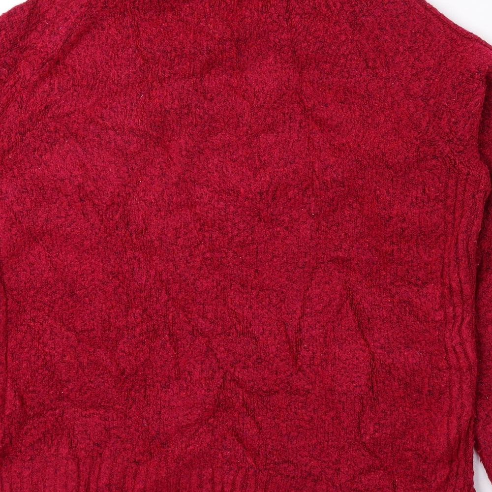 Marks and Spencer Womens Pink Round Neck Acrylic Pullover Jumper Size S