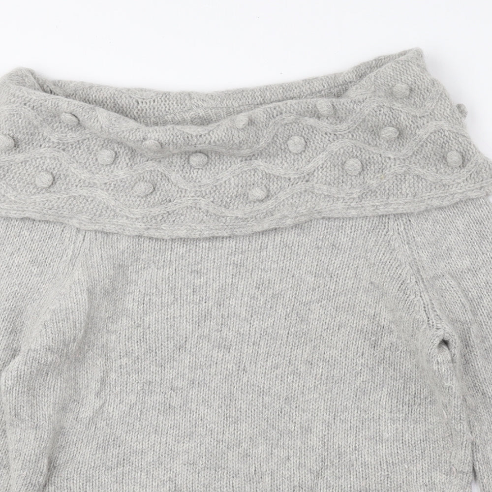 Per Una Womens Grey Roll Neck Polyester Pullover Jumper Size M
