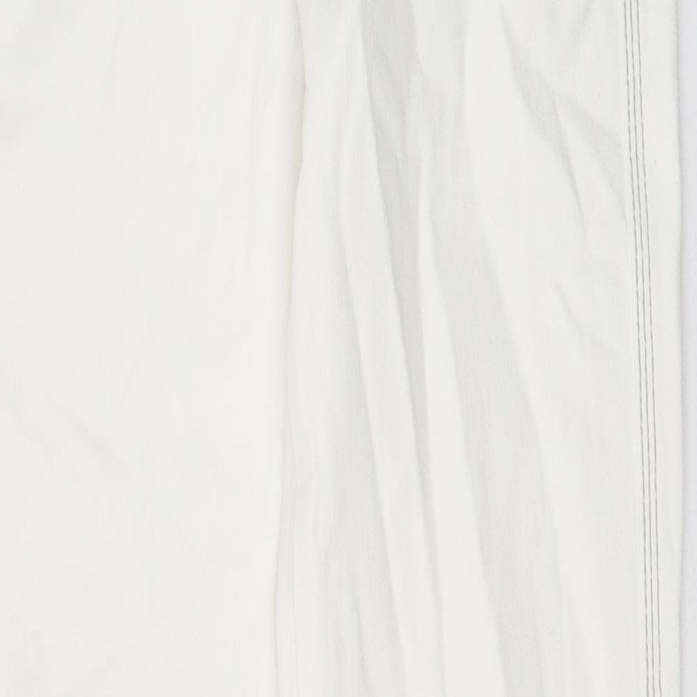 Preworn Womens White 100% Cotton Skinny Jeans Size 30 in L29 in Regular Zip