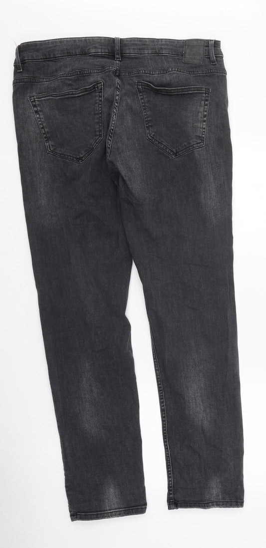 ONLY & SONS Womens Black 100% Cotton Straight Jeans Size 34 in L30 in Slim Zip