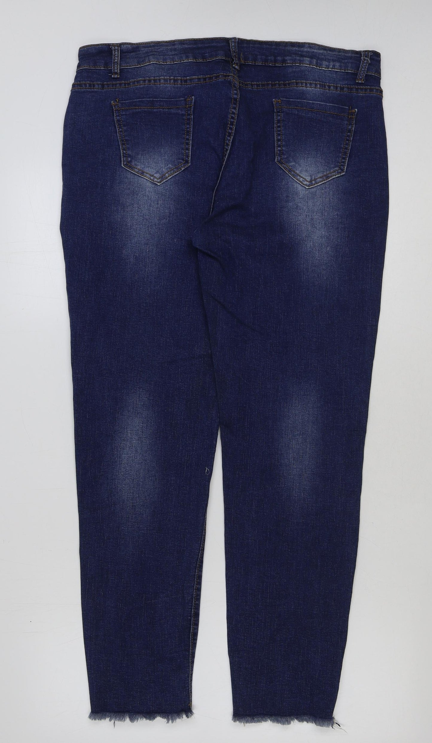 Marks and Spencer Womens Blue Cotton Skinny Jeans Size 36 in L29 in Regular Button