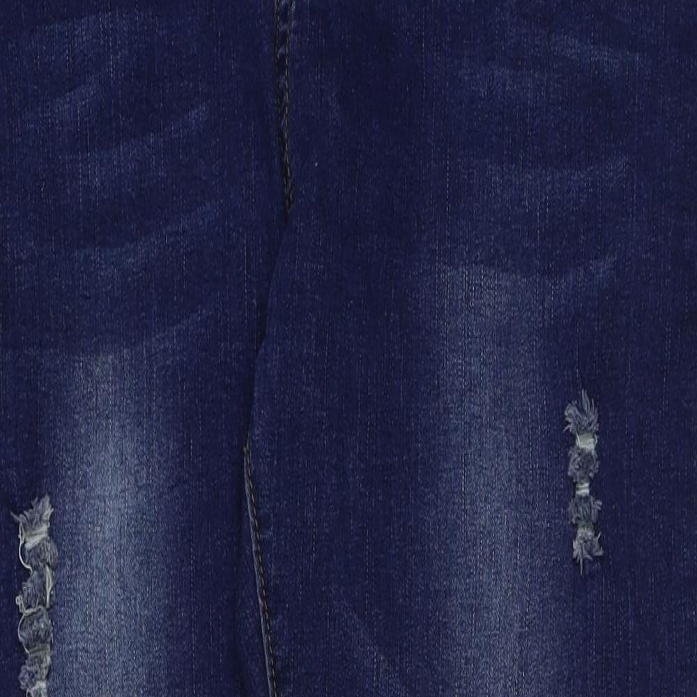 Marks and Spencer Womens Blue Cotton Skinny Jeans Size 36 in L29 in Regular Button
