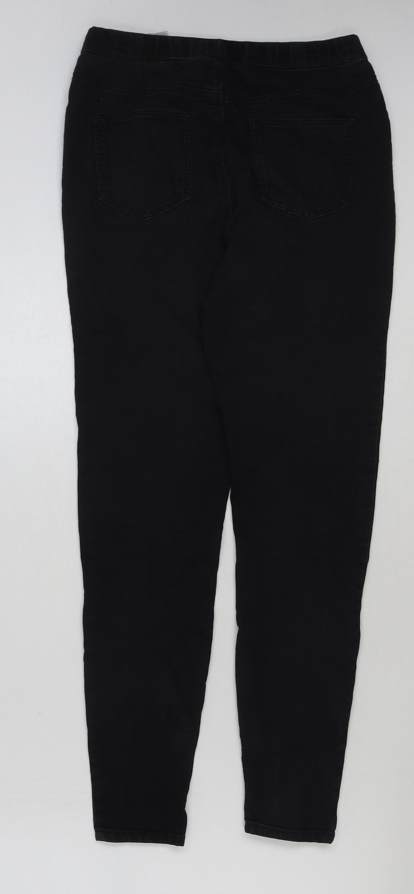 Papaya Womens Black Cotton Skinny Jeans Size 8 L31 in Regular Button