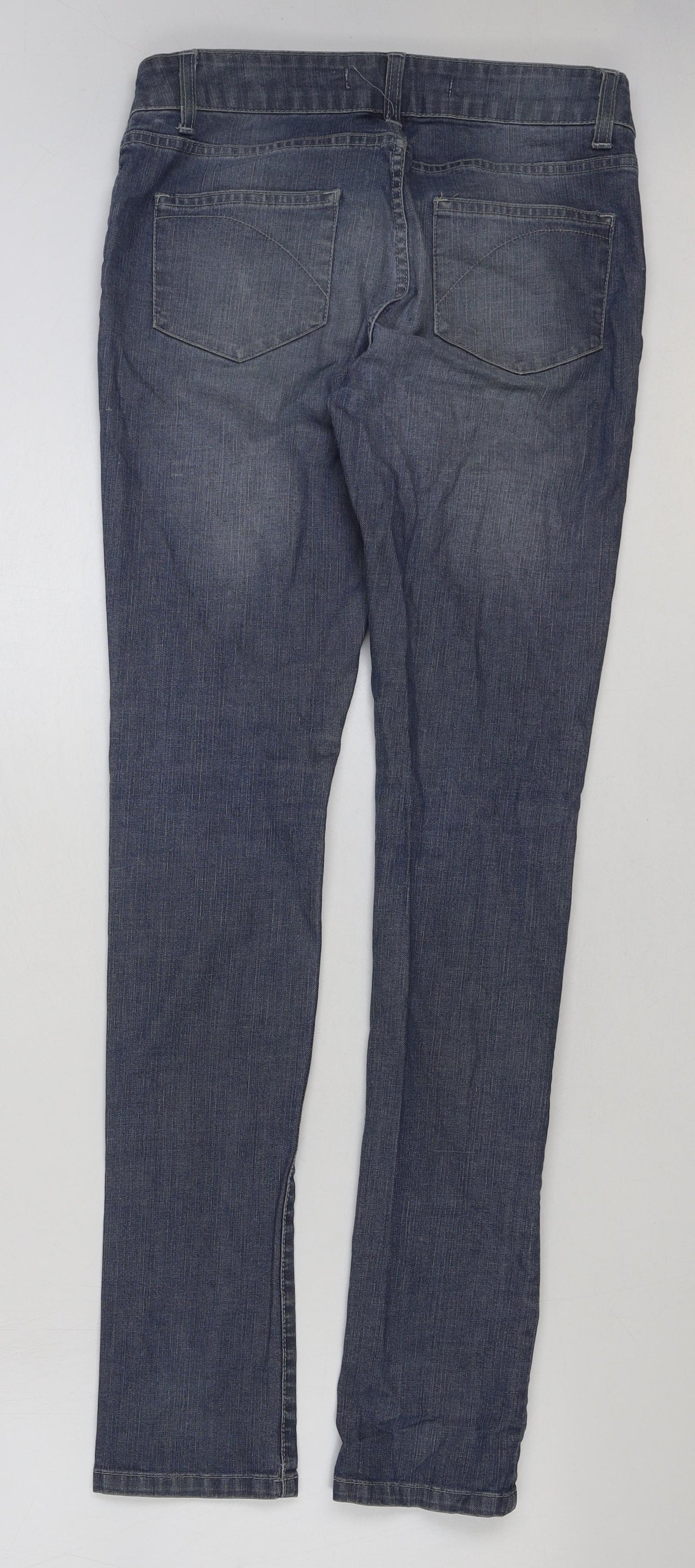 Preworn Womens Blue Cotton Skinny Jeans Size 28 in L30 in Regular Button