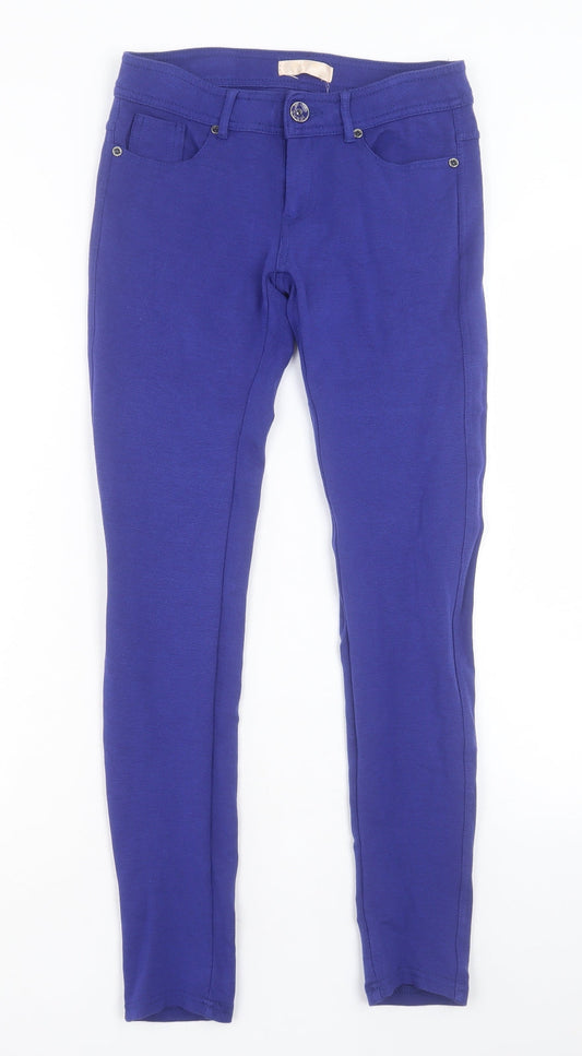 Yu & Me Womens Purple Cotton Trousers Size M L26 in Regular Button
