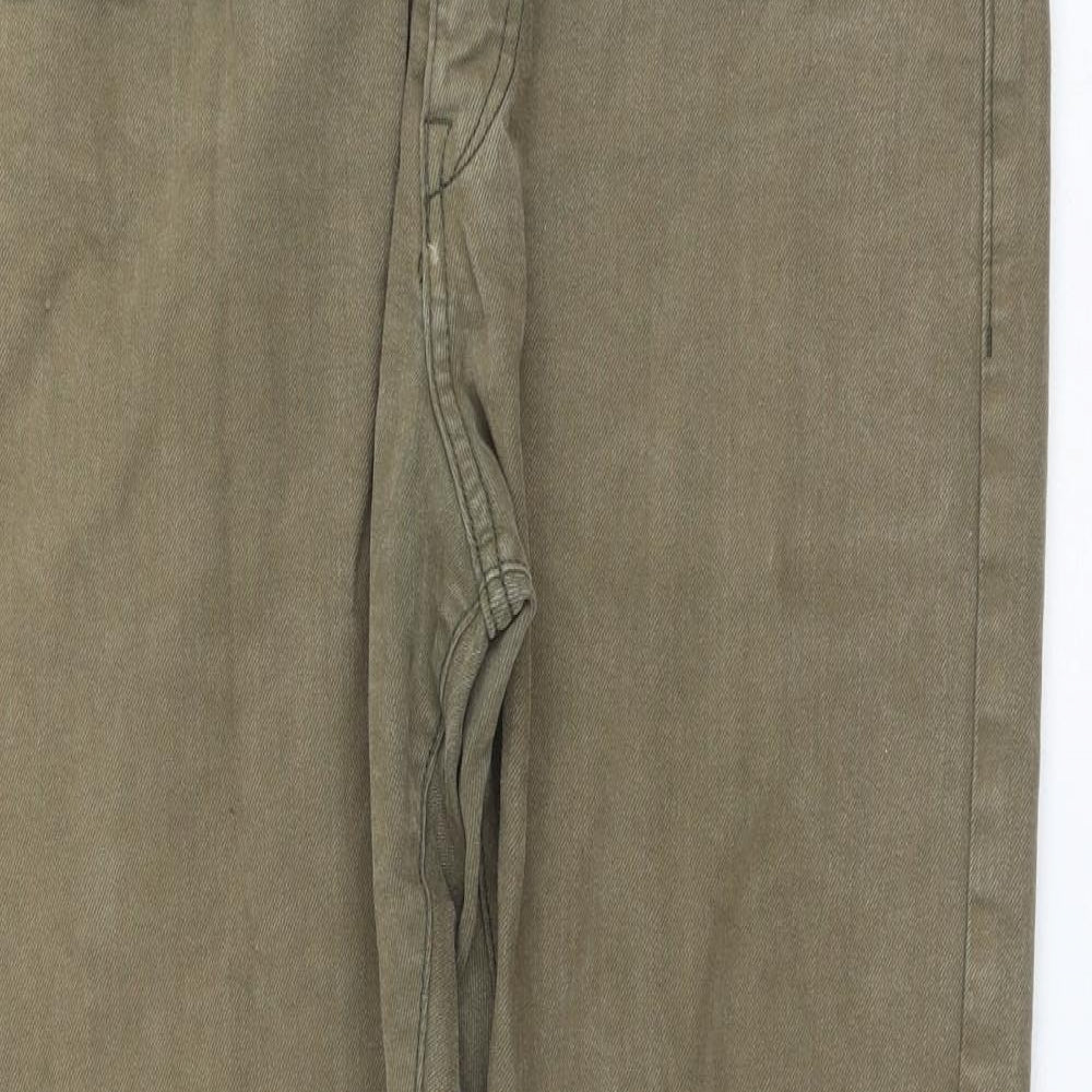 H&M Womens Green Cotton Straight Jeans Size 36 in L31 in Regular Zip