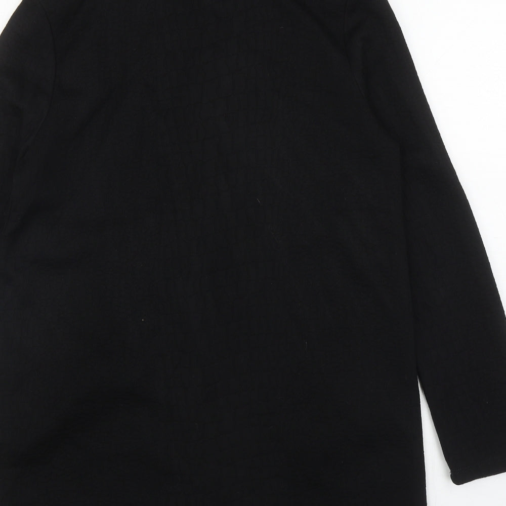 Therapy Womens Black V-Neck Animal Print Acrylic Cardigan Jumper Size 14 - Snake Print