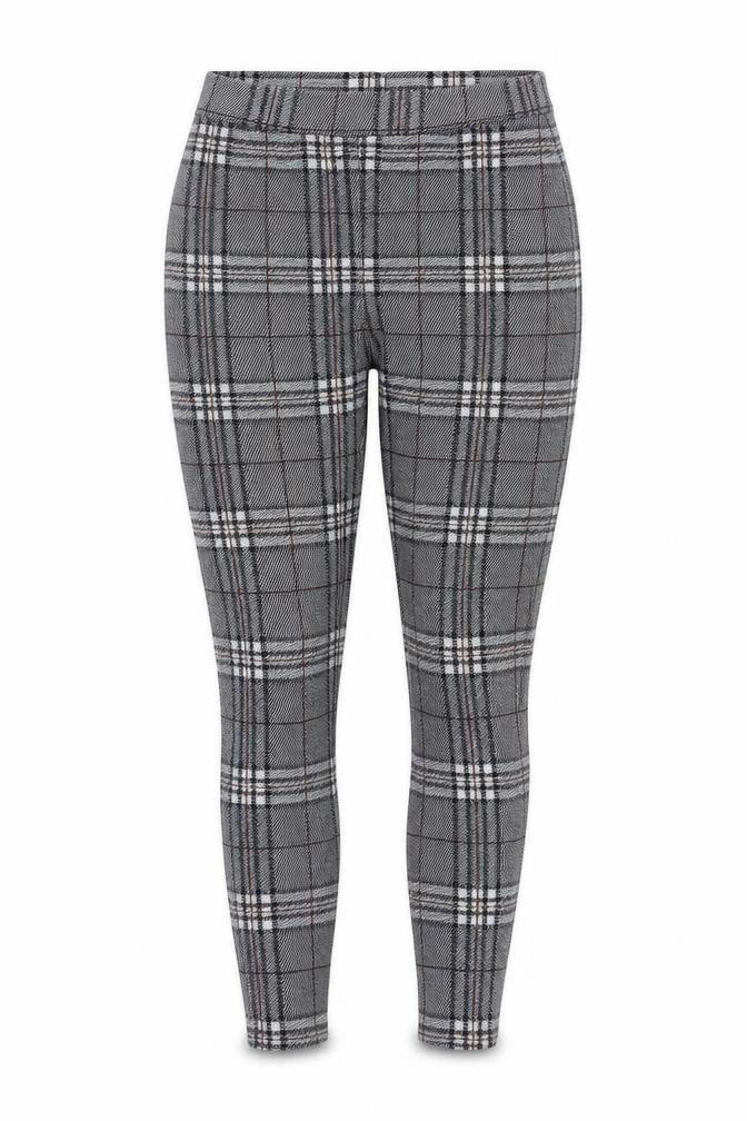 TU Womens Grey Plaid Polyester Capri Leggings Size 8 L26.5 in