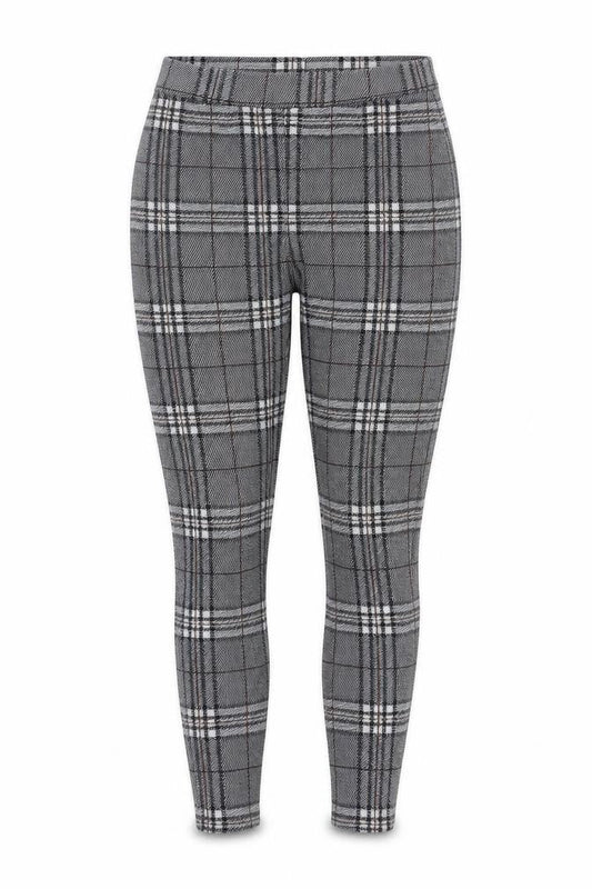 TU Womens Grey Plaid Polyester Capri Leggings Size 8 L26.5 in