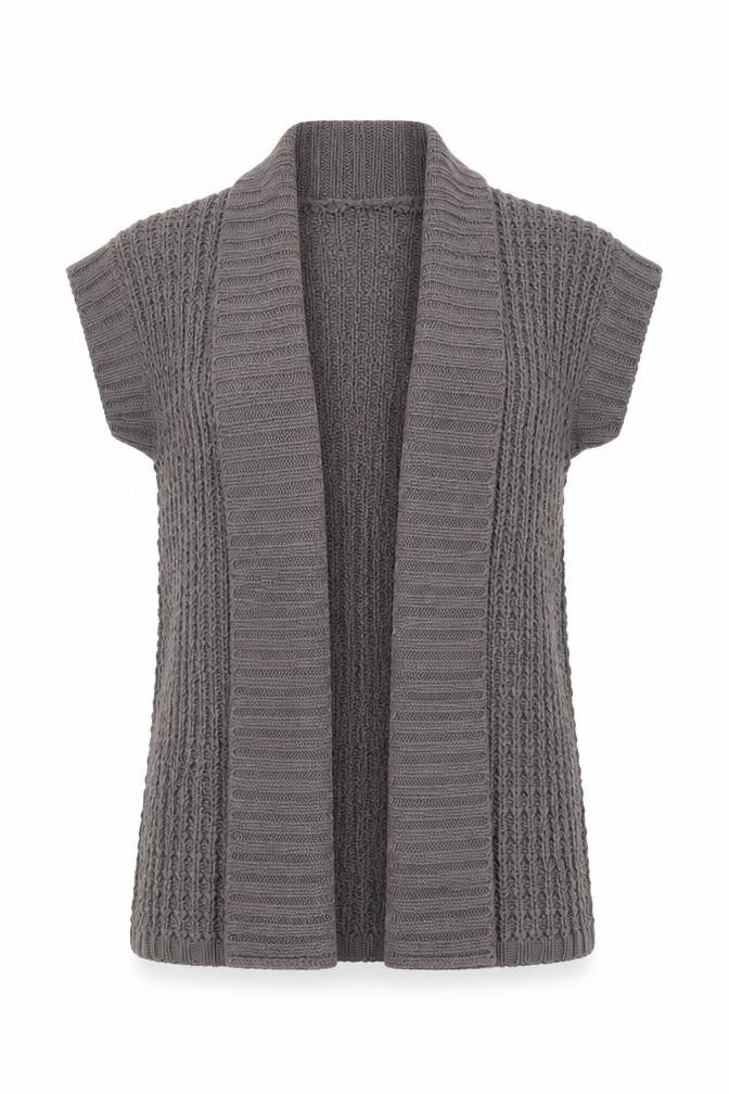 CMD Womens Grey V-Neck Acrylic Cardigan Jumper Size M
