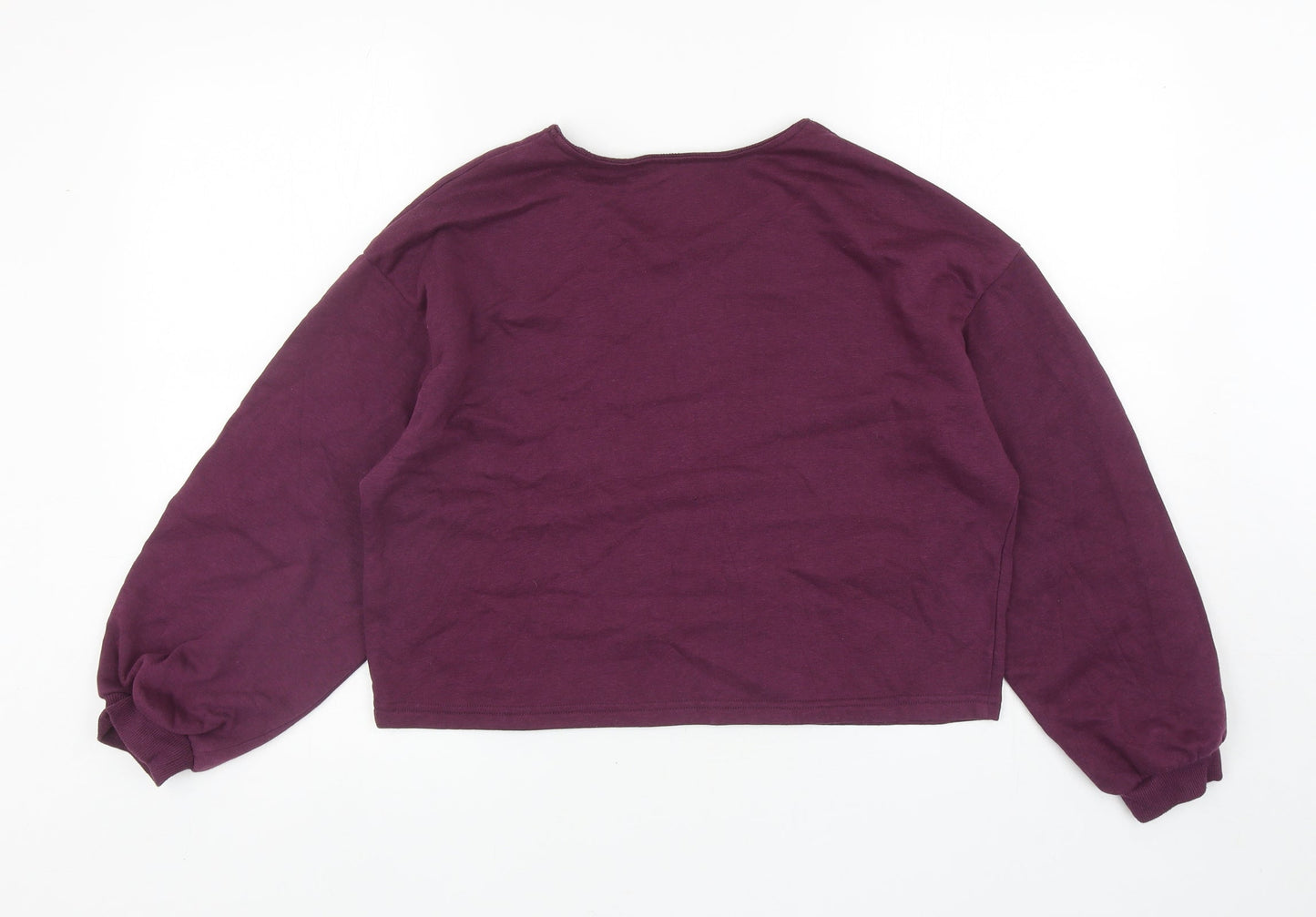 Primark Womens Purple Cotton Pullover Sweatshirt Size S Pullover - Cropped