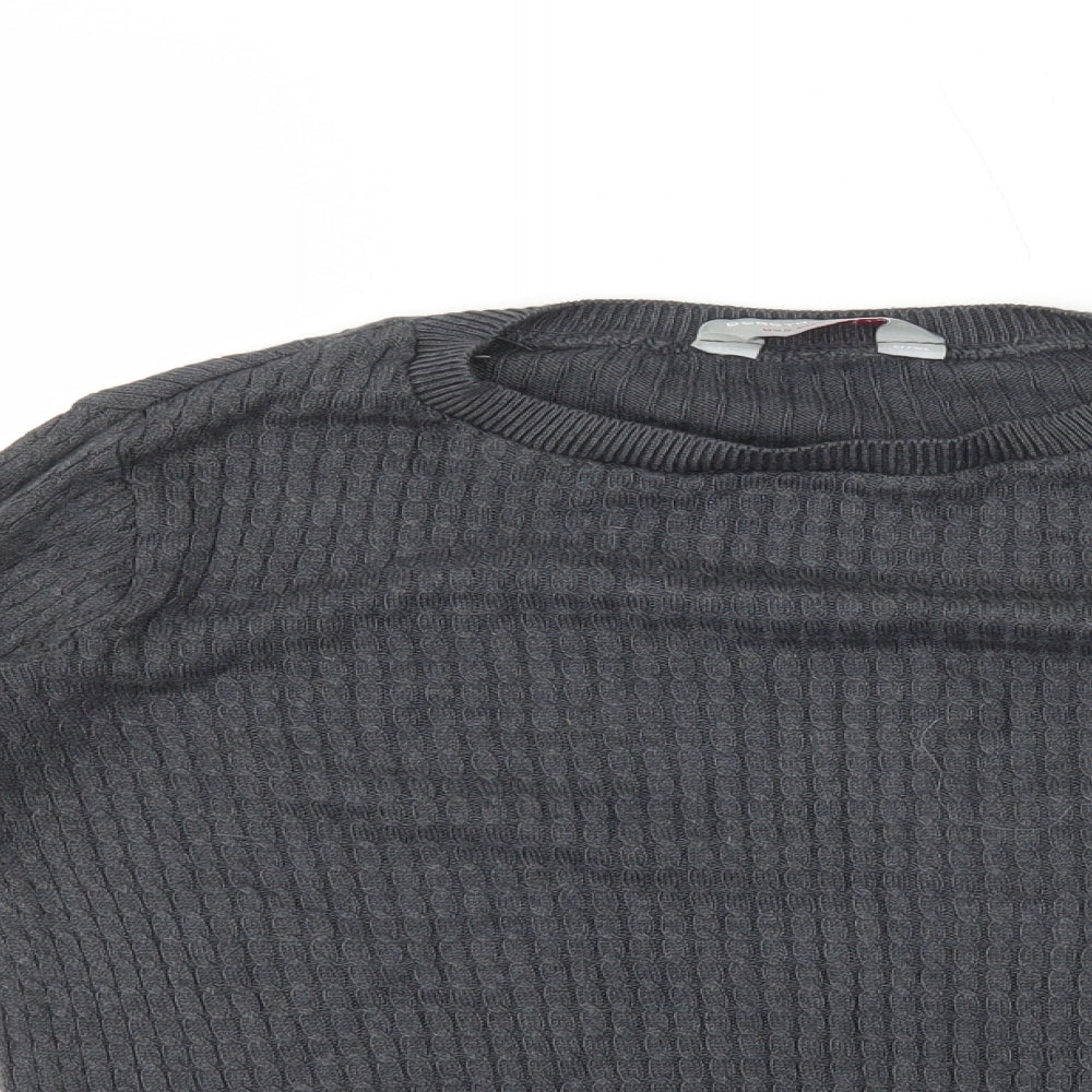 Dorothy Perkins Womens Grey Round Neck Cotton Pullover Jumper Size 6