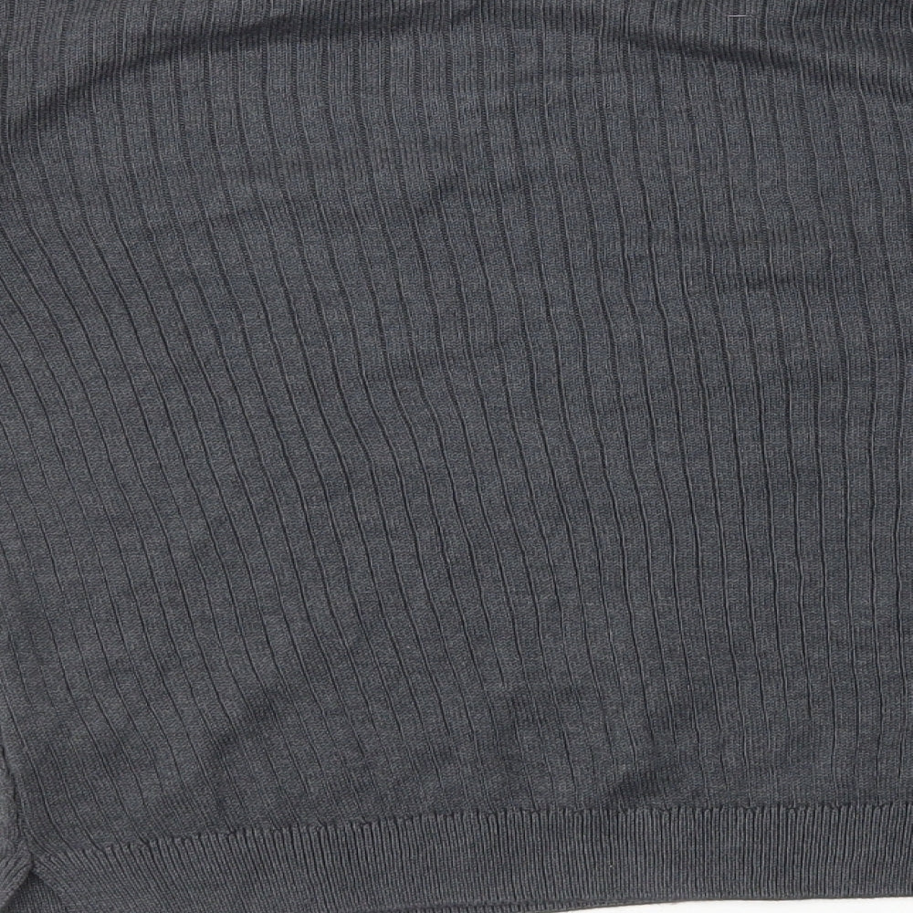 Dorothy Perkins Womens Grey Round Neck Cotton Pullover Jumper Size 6