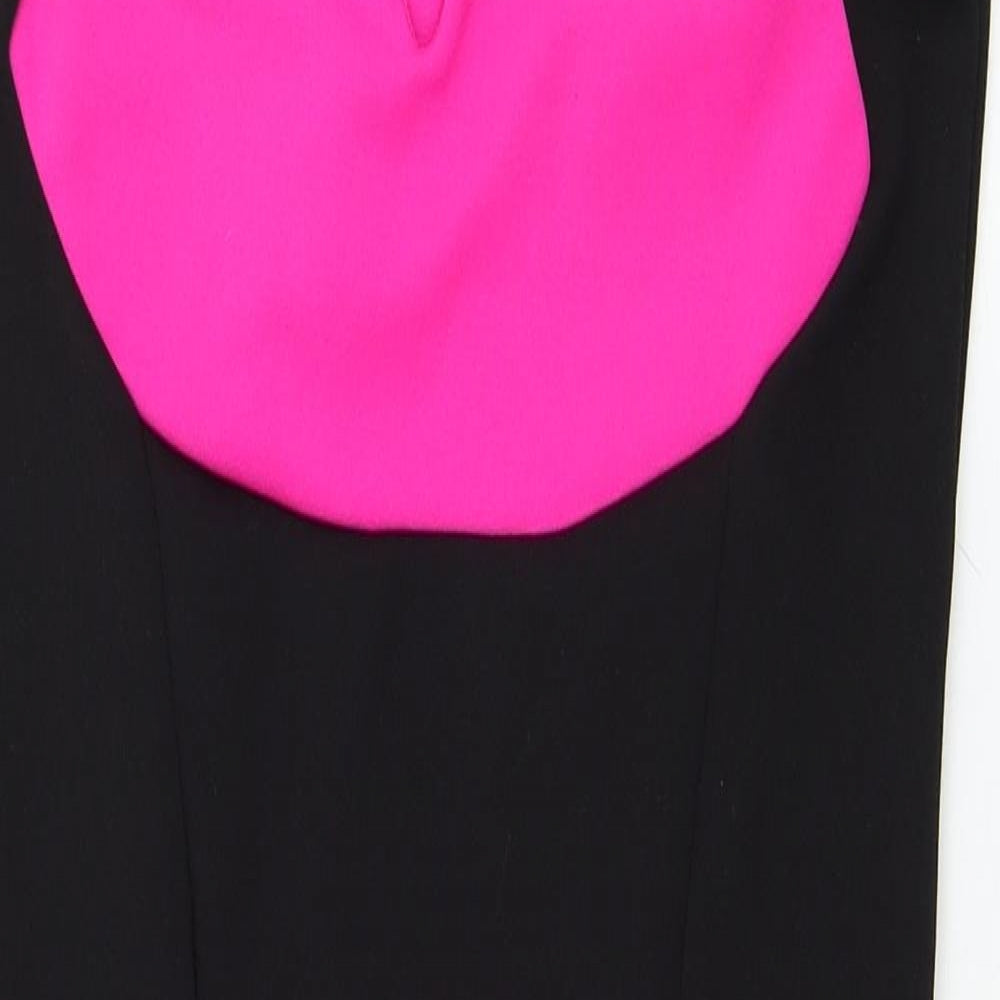 Persian Collection Womens Pink Colourblock Polyester Bodycon Size 10 V-Neck Pullover