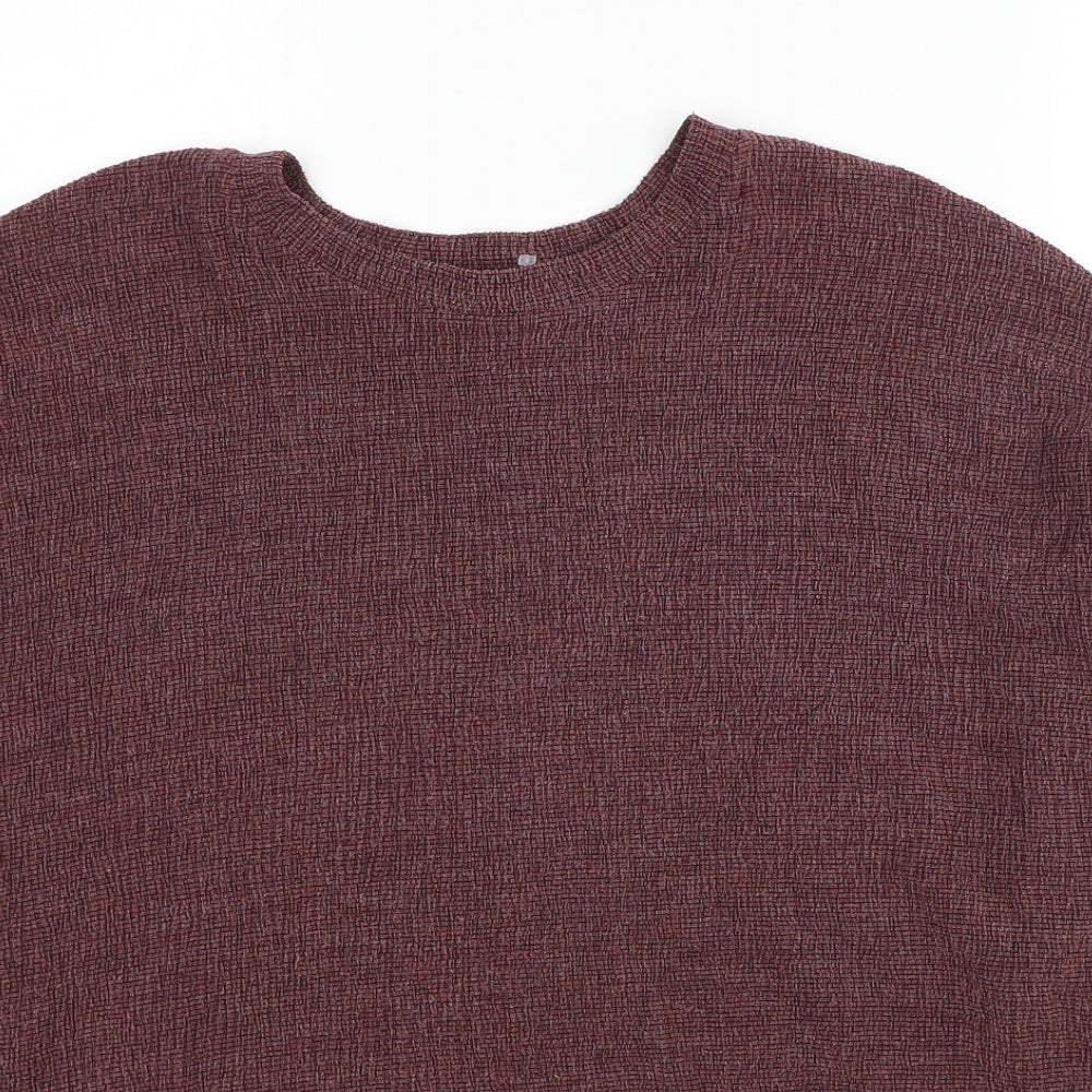 Zara Womens Red Round Neck Polyester Pullover Jumper Size M