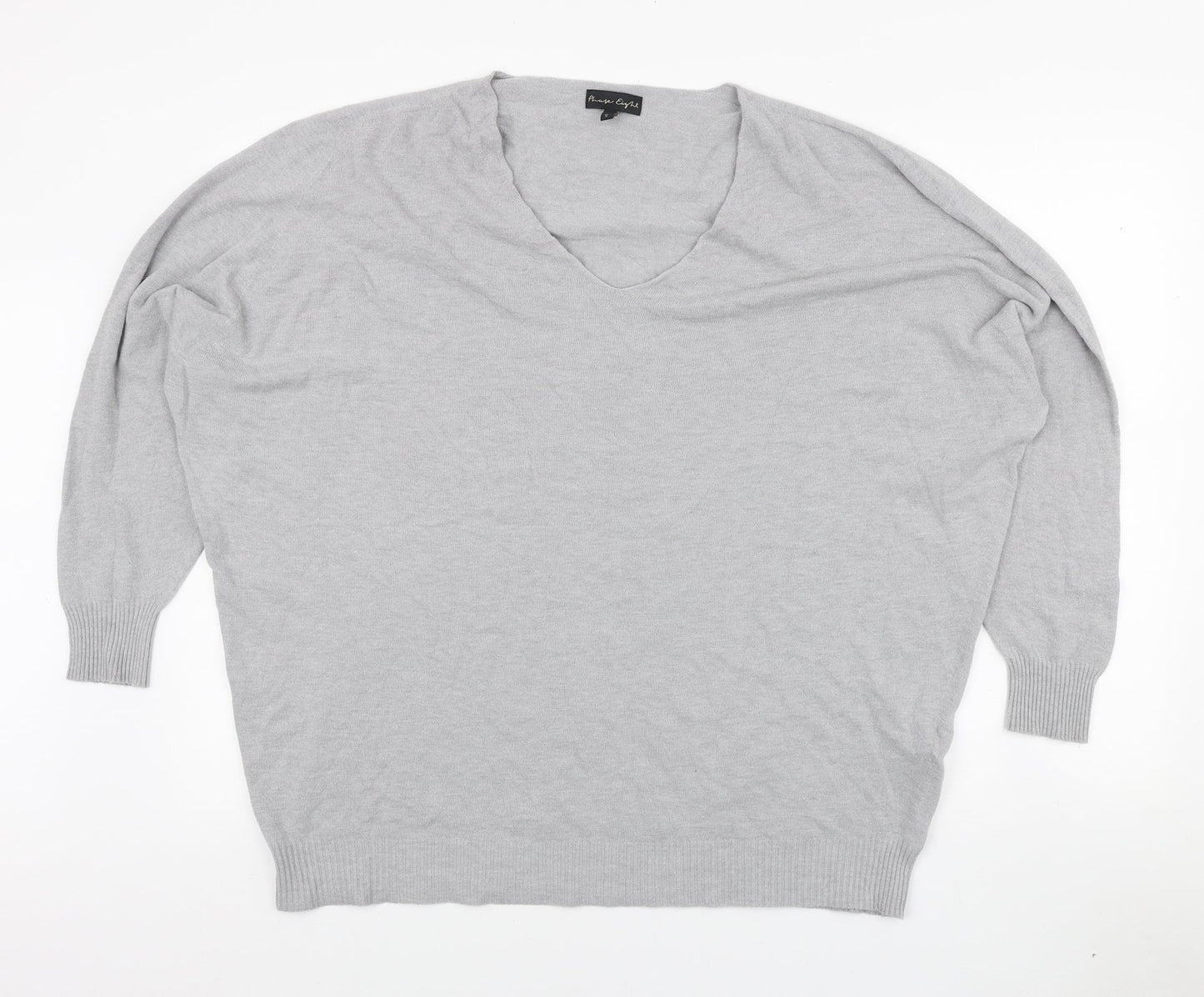 Phase Eight Womens Grey V-Neck Viscose Pullover Jumper Size M