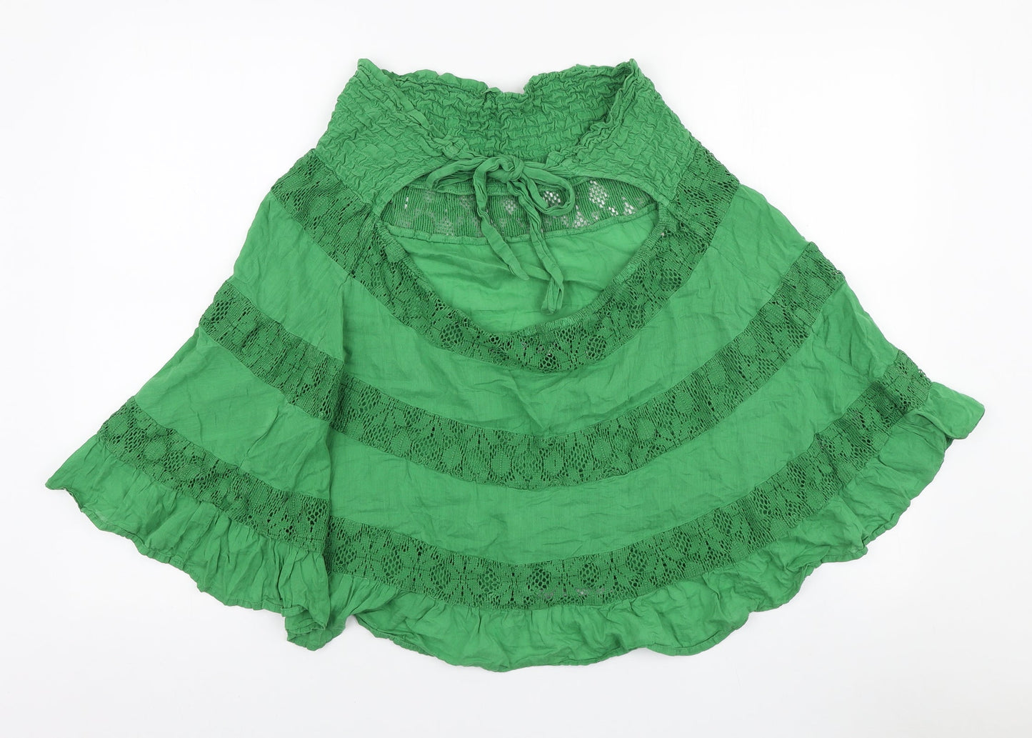 ASOS Womens Green Cotton Basic Blouse Size 8 Off the Shoulder
