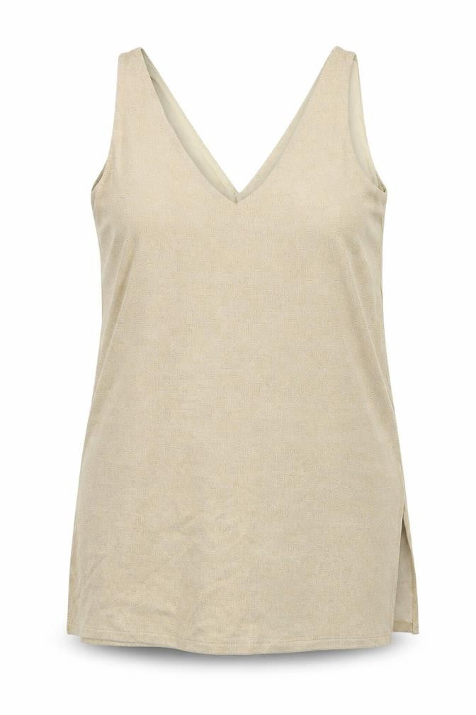 Marks and Spencer Womens Yellow Viscose Basic Tank Size 18 V-Neck