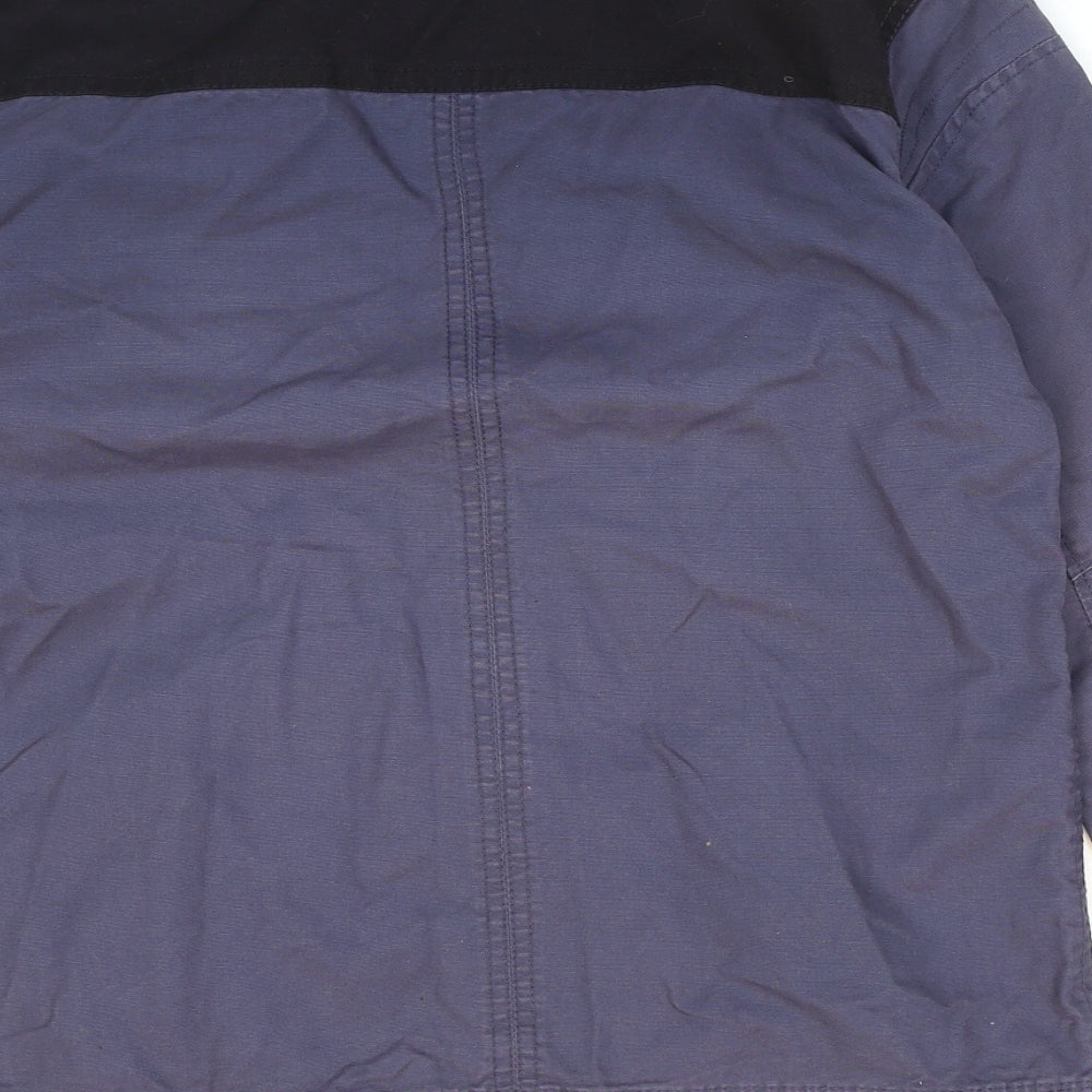 River Island Mens Blue Biker Jacket Size S Zip