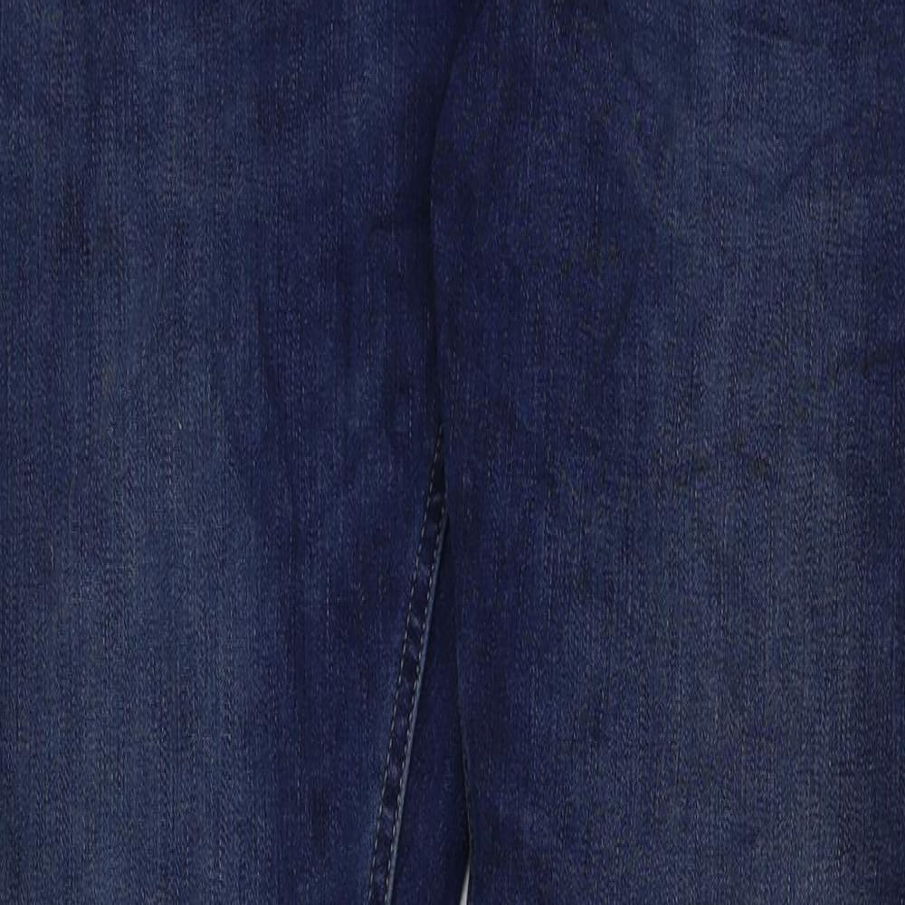 Marks and Spencer Womens Blue Cotton Skinny Jeans Size 30 in L31 in Regular Button