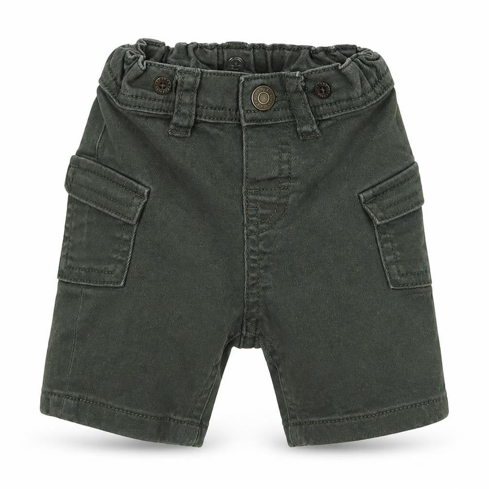 H&M Boys Green Cotton Cargo Jeans Size 6-9 Months Button